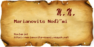 Marianovits Noémi névjegykártya